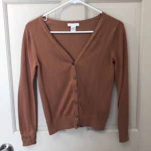 H&M Basics Cardigan | Dark Beige | Good Condition | Extra Size Small | Academia